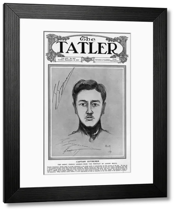 Framed Print : Tatler front cover featuring Captain Guynemer, 1917 Framed Print : Tatler front cover featuring Captain Guynemer, 1917