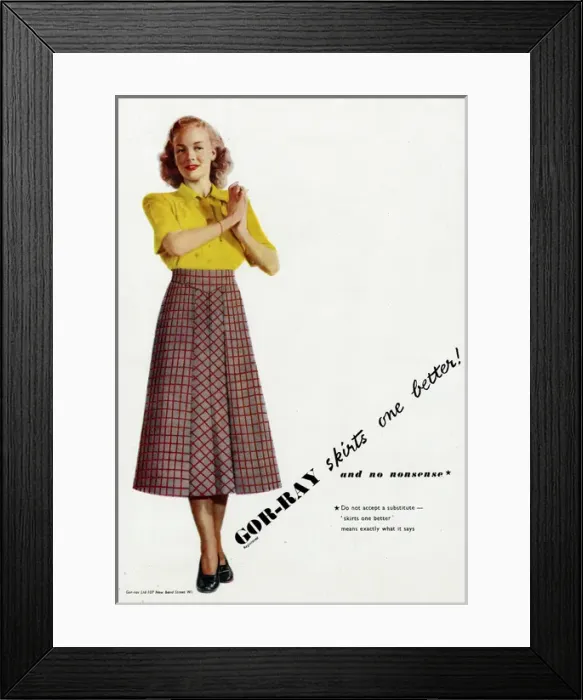 Framed Print : Advert for Gor-ray skirts 1948 Framed Print : Advert for Gor-ray skirts 1948