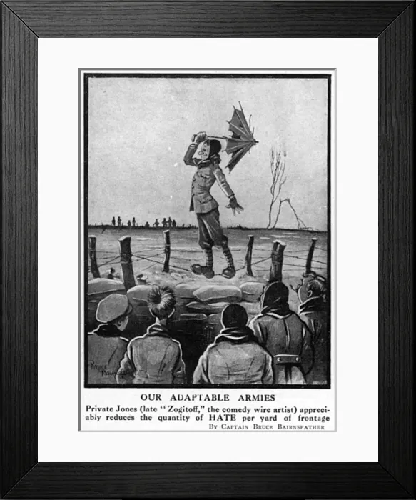 Framed Print : Our Adaptable Armies by Bairnsfather Framed Print : Our Adaptable Armies by Bairnsfather