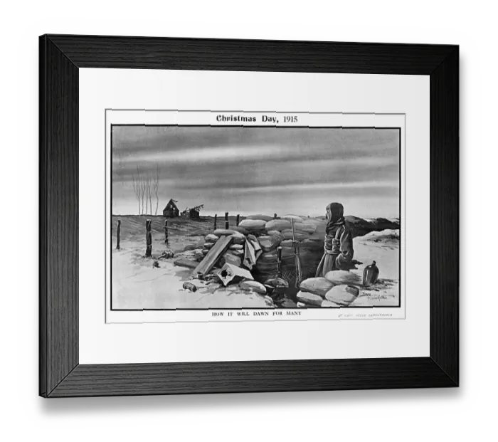 Framed Print : Christmas Day, 1915 by Bairnsfather Framed Print : Christmas Day, 1915 by Bairnsfather