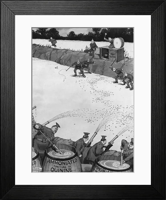 Framed Print : Repelling a Flu Assault by Heath Robinson Framed Print : Repelling a Flu Assault by Heath Robinson