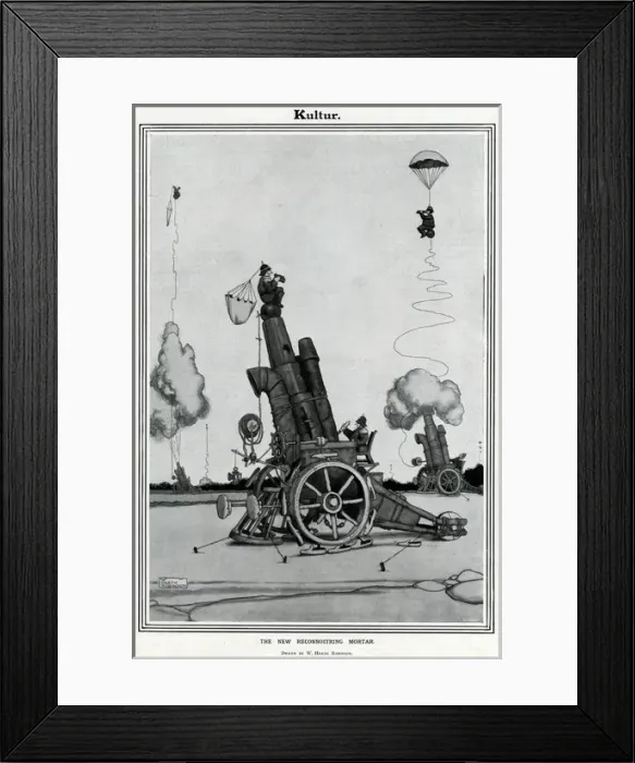 Framed Print : The Reconnoitring Mortar by Heath Robinson Framed Print : The Reconnoitring Mortar by Heath Robinson
