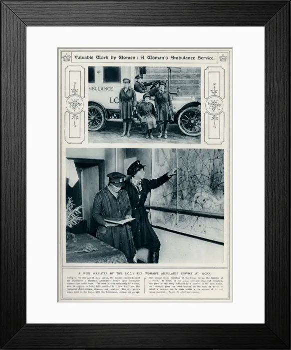 Framed Print : Womens home front ambulance service 1917 Framed Print : Womens home front ambulance service 1917