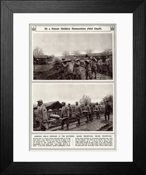 Framed Print : French artillery ammunition field depot 1917 Framed Print : French artillery ammunition field depot 1917