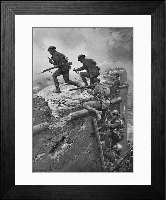 Framed Print : New Zealand troops storm Le Quesnoy Framed Print : New Zealand troops storm Le Quesnoy