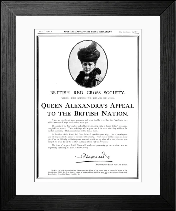 Framed Print : British Red Cross Society appeal by Queen Alexandra, WW1 Framed Print : British Red Cross Society appeal by Queen Alexandra, WW1