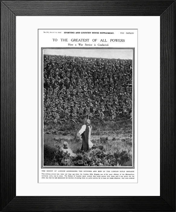 Framed Print : Bishop of London addressing London Rifle Brigade, WW1 Framed Print : Bishop of London addressing London Rifle Brigade, WW1