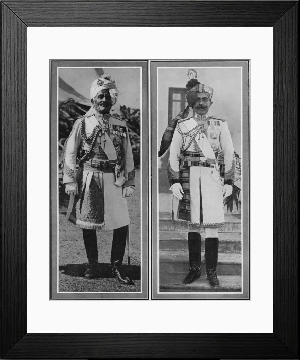 Framed Print : Indian Maharajahs offering support to Britain in First World