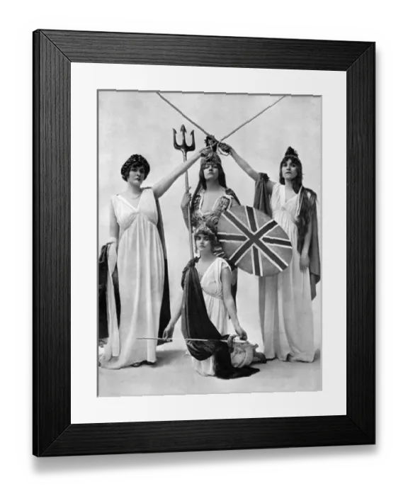 Framed Print : Patriotic tableau at the Alhambra, Defenders of Europe WW1 Framed Print : Patriotic tableau at the Alhambra, Defenders of Europe WW1