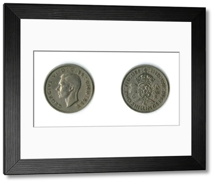 Framed Print : British coin, George VI florin Framed Print : British coin, George VI florin