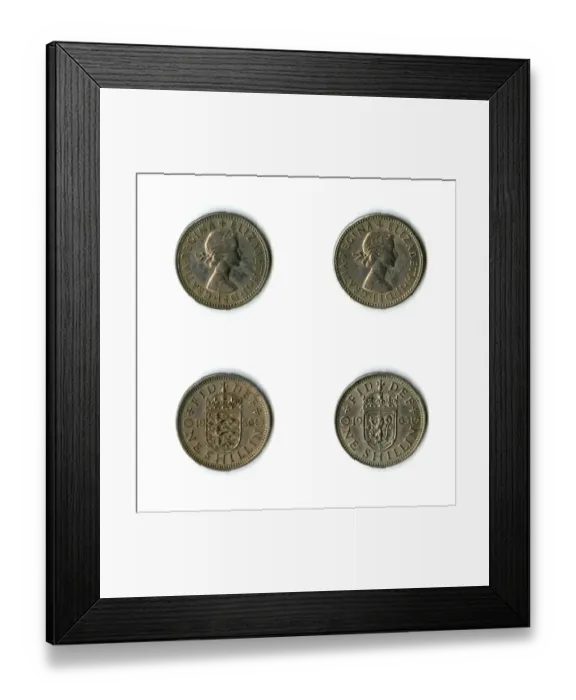 Framed Print : British coins, two Elizabeth II shillings Framed Print : British coins, two Elizabeth II shillings
