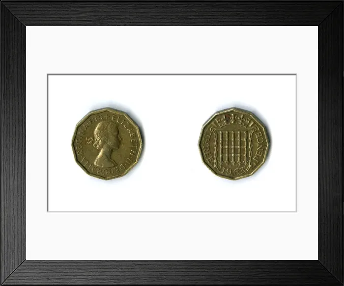 Framed Print : British coin, Elizabeth II threepenny bit Framed Print : British coin, Elizabeth II threepenny bit