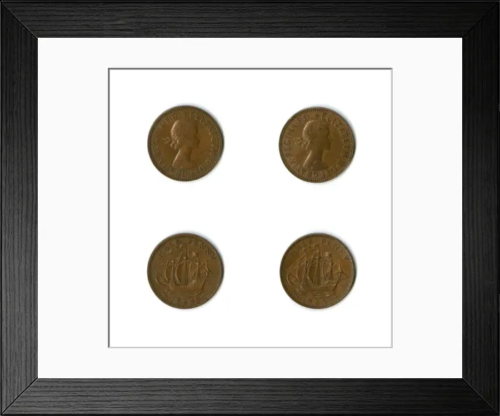 Framed Print : British coins, two Elizabeth II halfpennies Framed Print : British coins, two Elizabeth II halfpennies