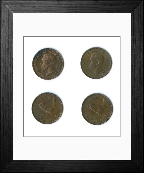 Framed Print : British coins, two George VI farthings Framed Print : British coins, two George VI farthings