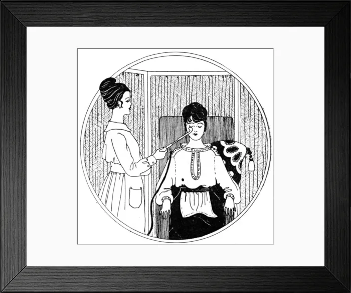 Framed Print : Helena Rubinstein light treatment for wrinkles, 1917 Framed Print : Helena Rubinstein light treatment for wrinkles, 1917