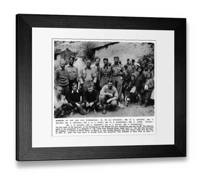 Framed Print : Members of the Cho Oyu expedition Framed Print : Members of the Cho Oyu expedition