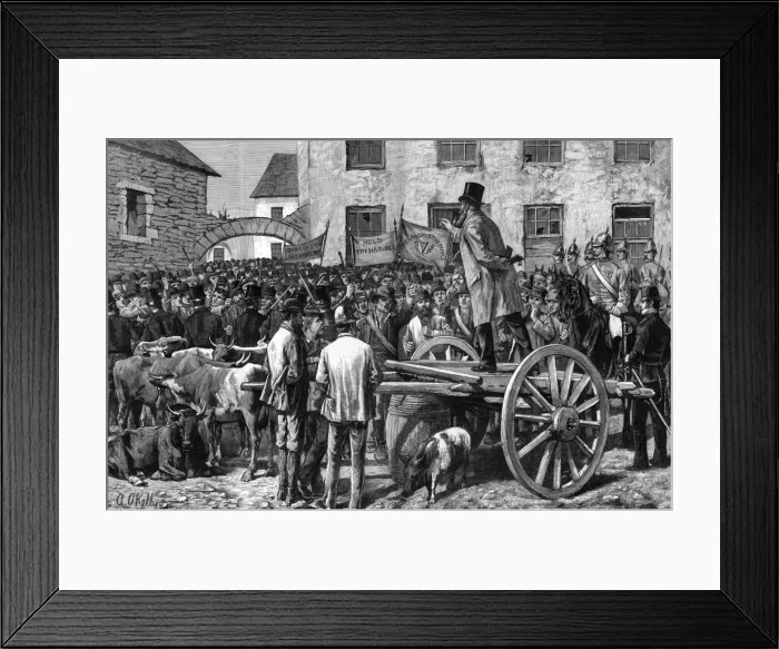 Framed Print : Sale of cattle in Ireland by Sheriff Framed Print : Sale of cattle in Ireland by Sheriff