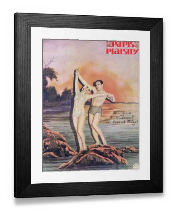 Framed Print : Cover for Paris Plaisirs number 74, August 1928 Framed Print : Cover for Paris Plaisirs number 74, August 1928