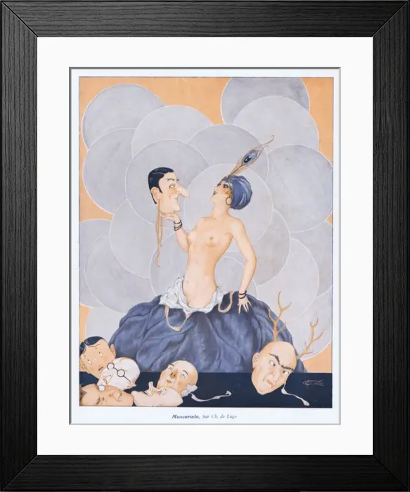 Framed Print : Illustration from Paris Plaisirs number 80, February 1929 Framed Print : Illustration from Paris Plaisirs number 80, February 1929