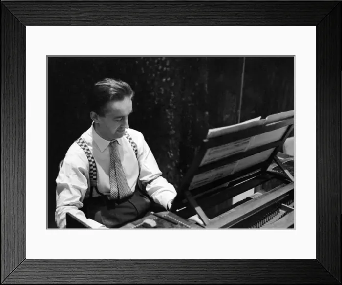 Framed Print : George Malcolm playing the harpsichord Framed Print : George Malcolm playing the harpsichord