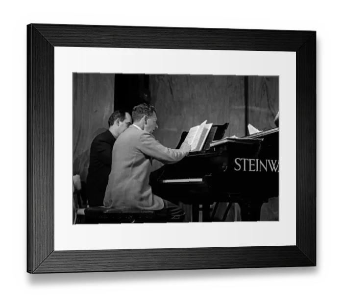 Framed Print : Benjamin Britten working on his score Framed Print : Benjamin Britten working on his score