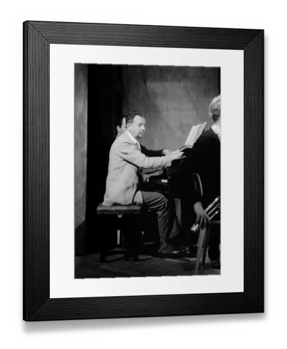 Framed Print : Benjamin Britten working on his score Framed Print : Benjamin Britten working on his score