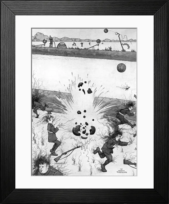Framed Print : Breaches of the Hague Convention by Heath Robinson, WW1 Framed Print : Breaches of the Hague Convention by Heath Robinson, WW1