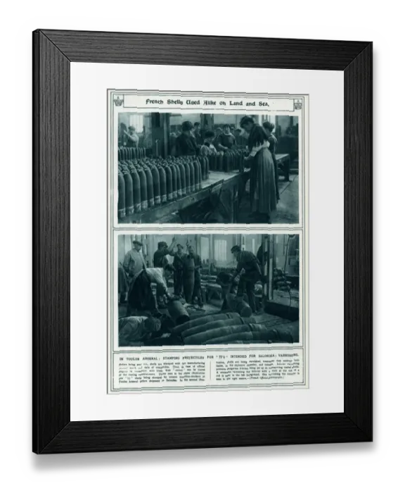 Framed Print : French shells used on Land and Sea WWI Framed Print : French shells used on Land and Sea WWI