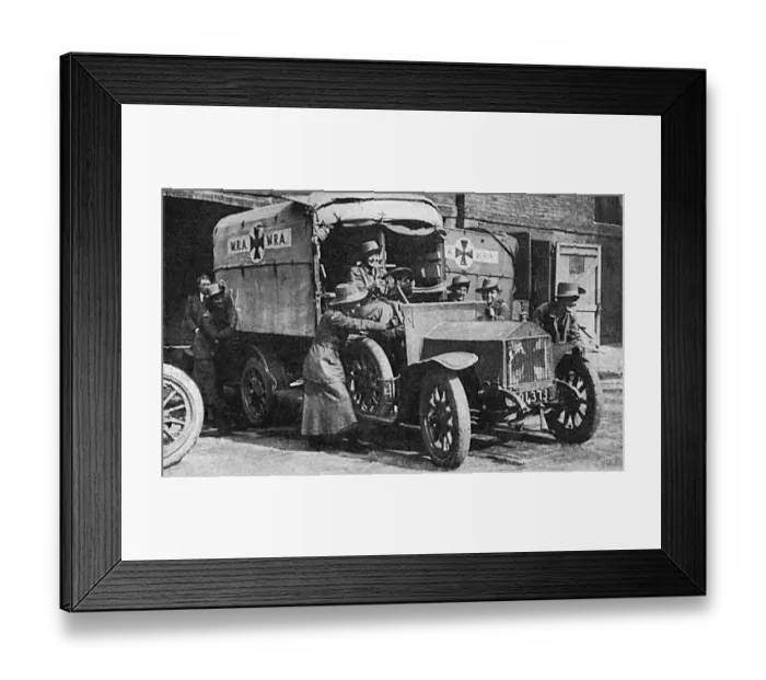 Framed Print : Post Office savings bank girls in Womens Reserve Ambulance Framed Print : Post Office savings bank girls in Womens Reserve Ambulance