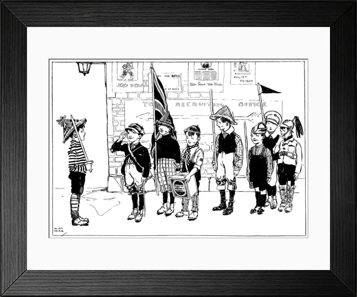 Framed Print : Soliders of the King, Children playing at war, WW1 Framed Print : Soliders of the King, Children playing at war, WW1