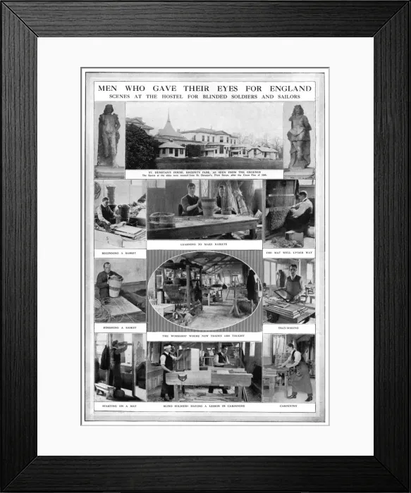 Framed Print : Blind soldiers at St. Dunstans, WW1 Framed Print : Blind soldiers at St. Dunstans, WW1