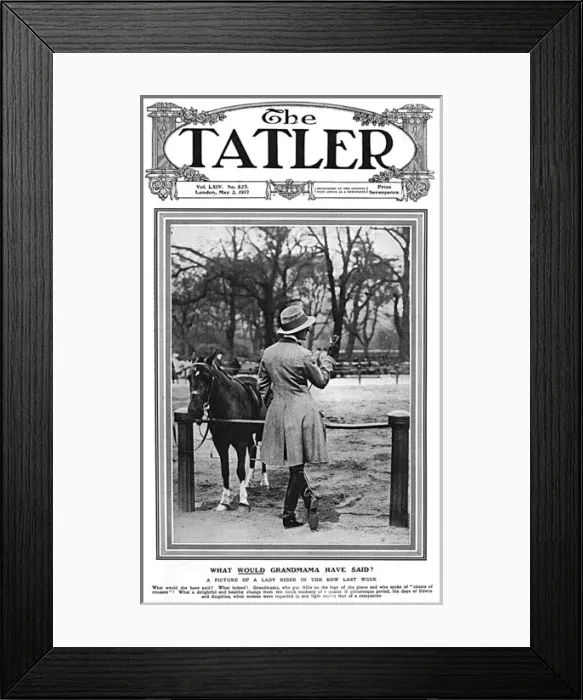 Framed Print : Tatler cover - Lady in riding breeches, Rotten Row Framed Print : Tatler cover - Lady in riding breeches, Rotten Row
