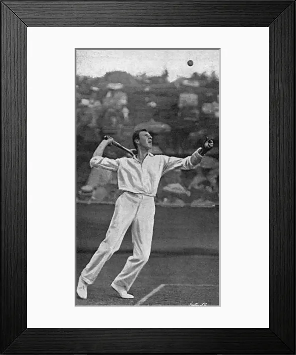 Framed Print : Tennis player Anthony Wilding serving, 1905 Framed Print : Tennis player Anthony Wilding serving, 1905