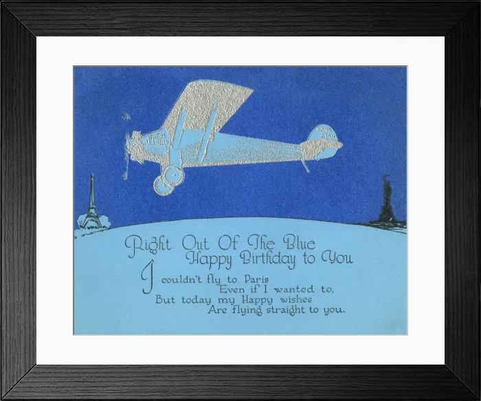 Framed Print : Birthday card, 1927 Framed Print : Birthday card, 1927