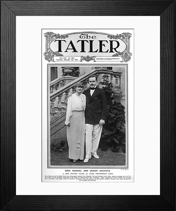 Framed Print : Tatler cover - King Manuel and Queen August Framed Print : Tatler cover - King Manuel and Queen August