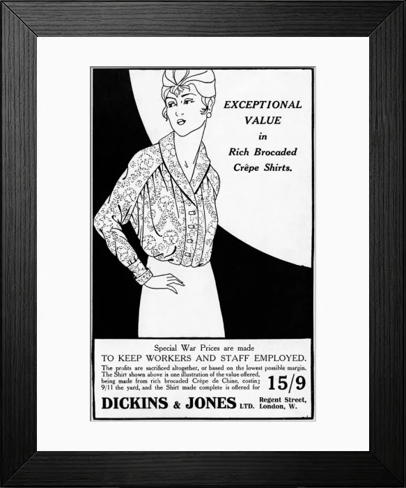 Framed Print : Dickins & Jones First World War advertisement Framed Print : Dickins & Jones First World War advertisement