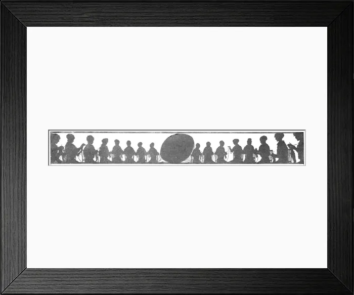 Framed Print : Women knitting silhouette, WW1