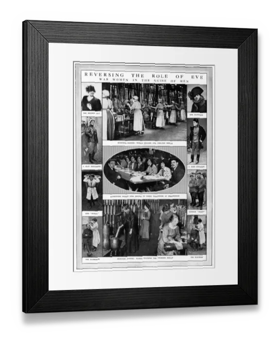 Framed Print : War Women in the guise of men, WW1 Framed Print : War Women in the guise of men, WW1