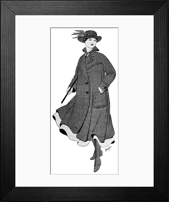 Framed Print : Ladies Burberry coat, WW1 Framed Print : Ladies Burberry coat, WW1