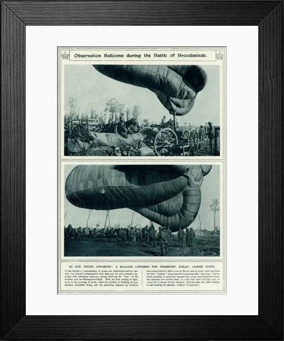 Framed Print : Brtish observation balloon 1917 Framed Print : Brtish observation balloon 1917