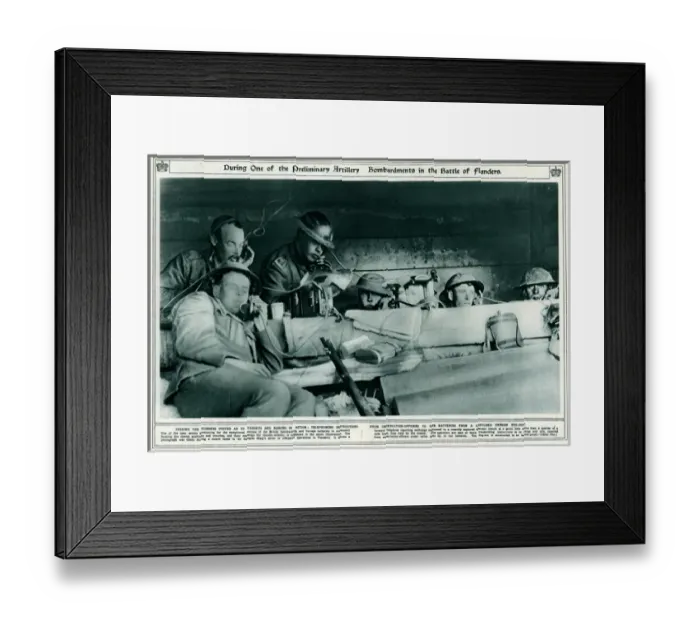 Framed Print : Preliminary artillery bombardments in Battle of Flanders Framed Print : Preliminary artillery bombardments in Battle of Flanders