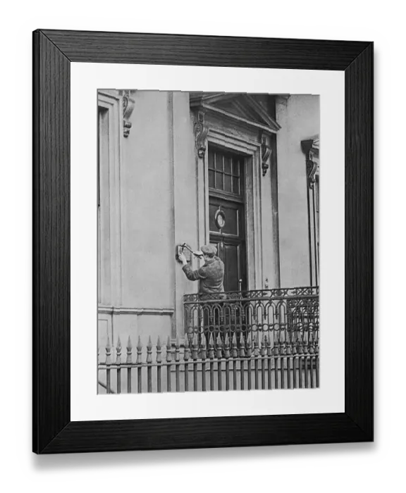 Framed Print : The brass plate at the German Embassy removed during WWI Framed Print : The brass plate at the German Embassy removed during WWI