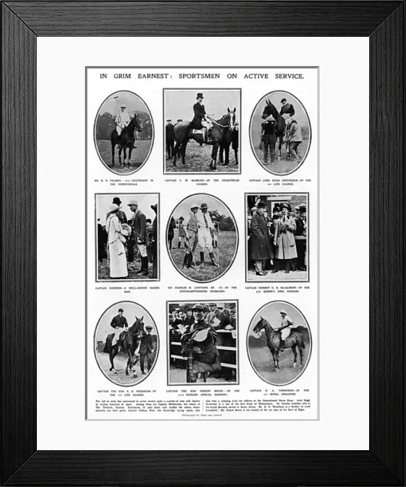 Framed Print : Sportsmen on active service during World War I Framed Print : Sportsmen on active service during World War I