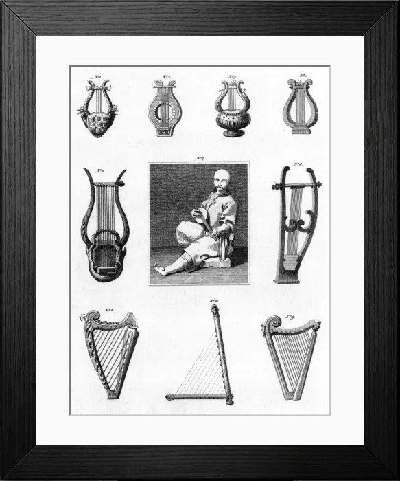 Framed Print : Ancient musical instruments Framed Print : Ancient musical instruments
