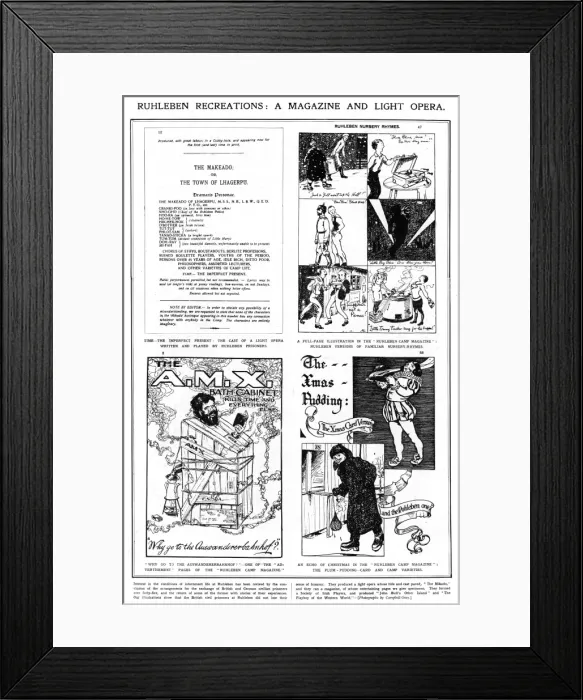 Framed Print : Pages from the Ruhleben magazine, WW1 Framed Print : Pages from the Ruhleben magazine, WW1