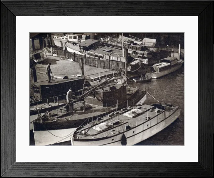 Framed Print : Boats moored at Toughs Yard, Teddington Framed Print : Boats moored at Toughs Yard, Teddington