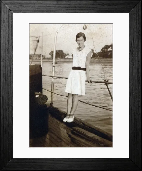 Framed Print : Rene Fraser on board Goddess in 1928 Framed Print : Rene Fraser on board Goddess in 1928