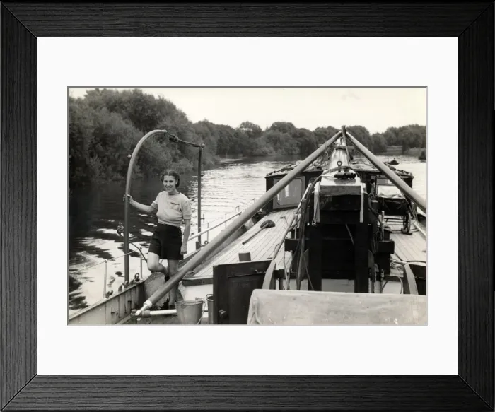 Framed Print : Rene Fraser on way up The Thames to Bourne End in 1947 / 8 Framed Print : Rene Fraser on way up The Thames to Bourne End in 1947 / 8