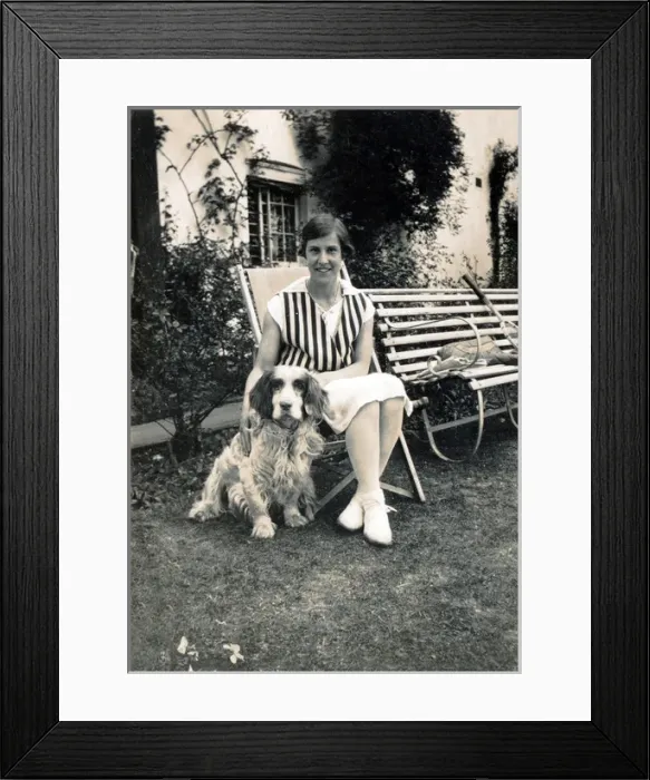 Framed Print : Rene Fraser with dog Framed Print : Rene Fraser with dog