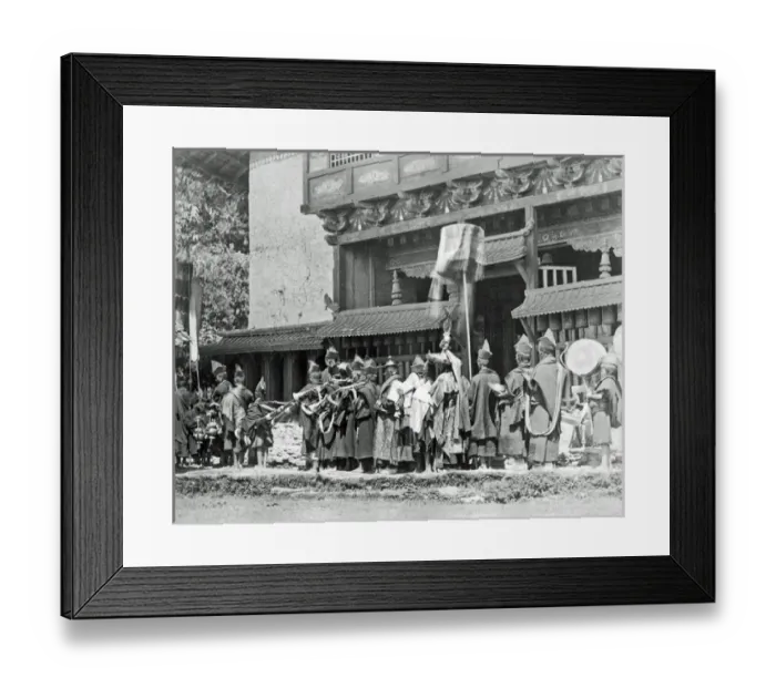 Framed Print : Musicians, outside a Tibetan Monastery Framed Print : Musicians, outside a Tibetan Monastery